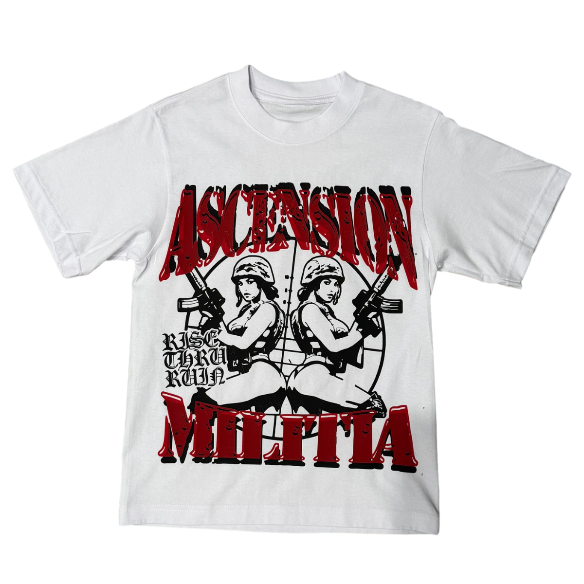 "ASCENSION MILITIA" CROPPED T-SHIRT