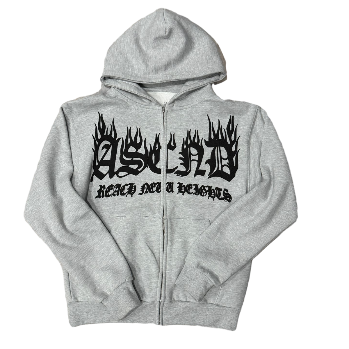 "ASCND FLAMES" Zip up Hoodie (Puff Print)